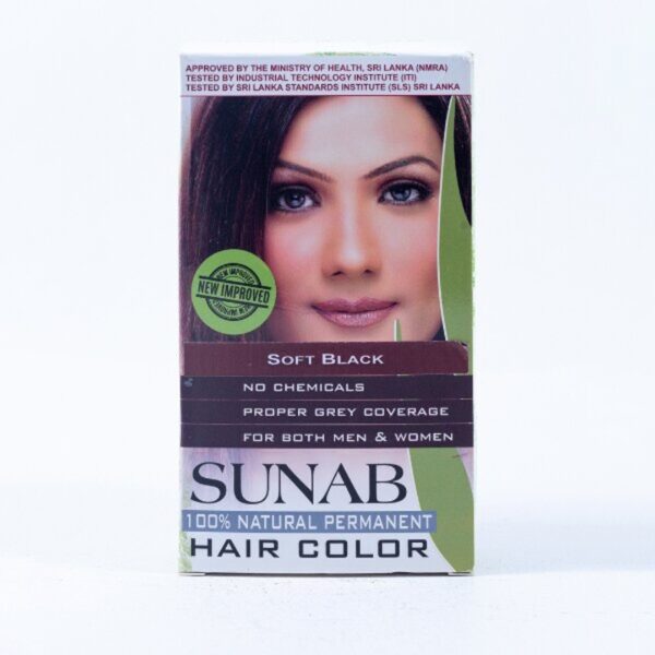 SUNAB 100% NATURAL PERMANENT SOFT BLACK HAIR COLOR 60G