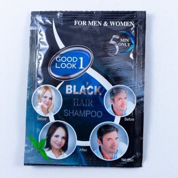 GOOD LOOK HAIR COLOUR SHAMPOO WITH ARGON OIL & VITAMIN E NATURAL BLACK 200ML